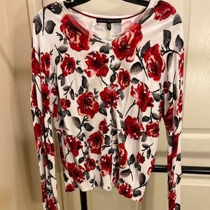 Rose print cardigan